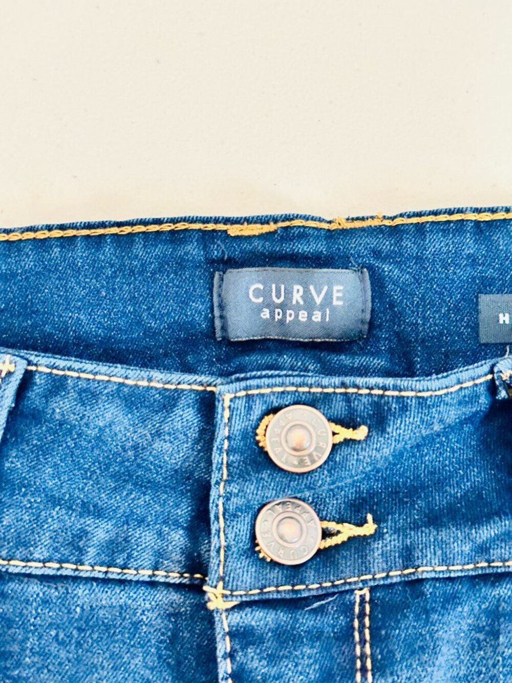 CURVE APPEAL HIGH RISE FLARE LONDON DARK BLUE DENIM JEANS 16/33 - Picture 4 of 7